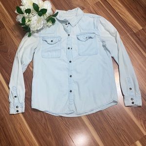 Forever 21 Girls Light Wash Denim Shirt